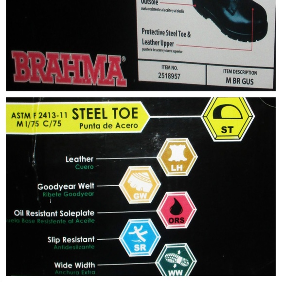 🥾WIDE WIDTH -  STEEL TOE SLIP RESISTANT WORK BOOT - Picture 8 of 8